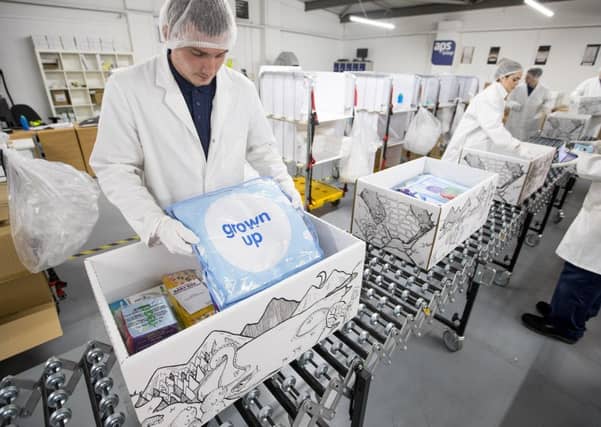 Baby boxes are assembled before being sent off to Scottish mothers. Picture: SWNS