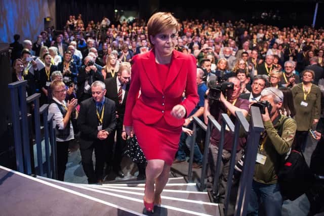 Nicola Sturgeon at the 2016 SNP conference in Glasgow, the year the party's membership hit 120,000. Picture: John Devlin