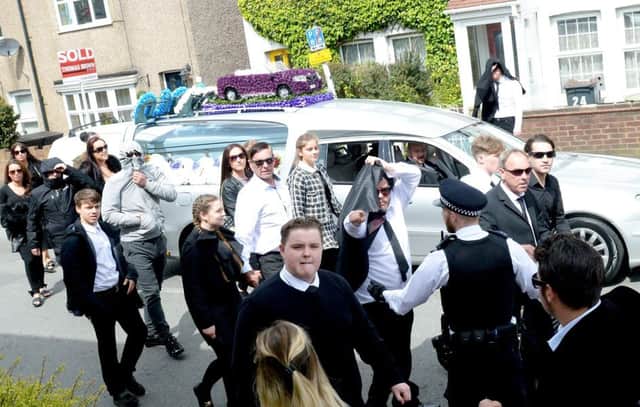 The funeral of burglar Henry Vincent in London. Picture: SNWS