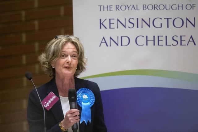 Leader of Kensington and Chelsea council Elizabeth Campbell after the Conservatives maintained control of the council following a count last night. Picture: PA