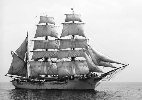 A three-masted iron barque, similar in dimension to the West Ridge. The iron-hulled vessels were in common usage in the late 19th century. Picture: Wikicommons