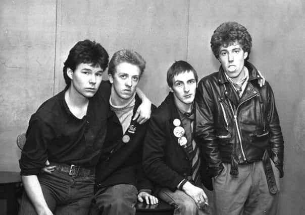 Dunfermline band The Skids pictured before supporting The Stranglers in concert in Edinburgh in February 1978.