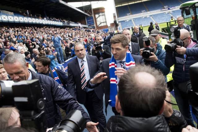New Rangers manager Steven Gerrard meets the fans. Picture: Craig Foy/SNS