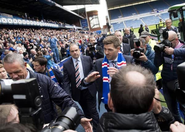 New Rangers manager Steven Gerrard meets the fans. Picture: Craig Foy/SNS