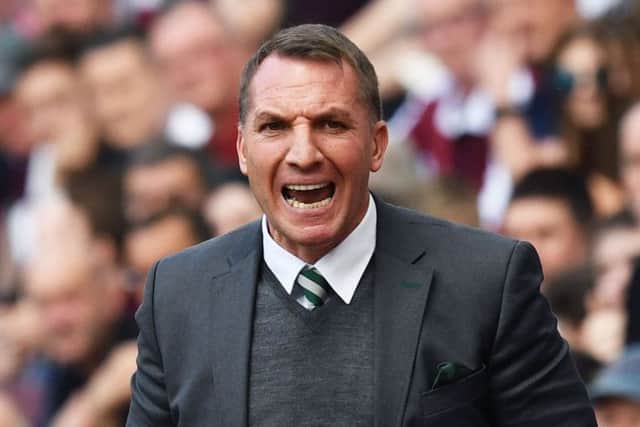 Celtic manager Brendan Rodgers on the touchline at Tynecastle. Picture: SNS