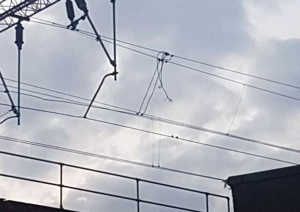 Image shows damage to overhead wires which caused major disruption. Picture: ScotRail/Twitter
