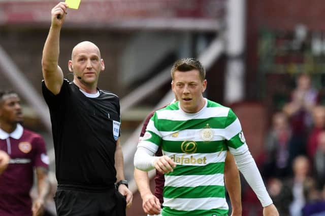 Callum McGregor, who was booked at Tynecasatle, was deputising at left-back. Picture: SNS