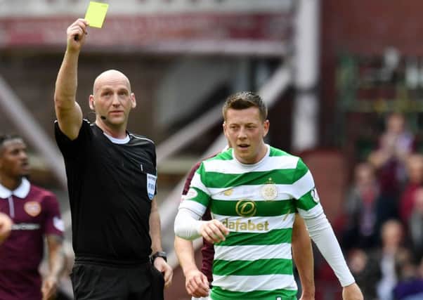 Callum McGregor, who was booked at Tynecasatle, was deputising at left-back. Picture: SNS