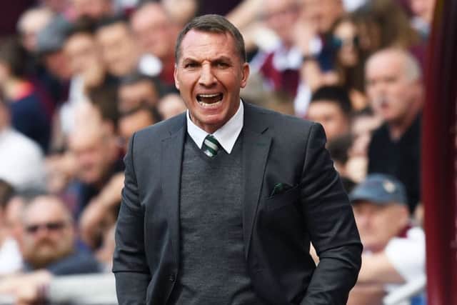 Brendan Rodgers complained that the grass at Tynecastle was too long. Picture: SNS.