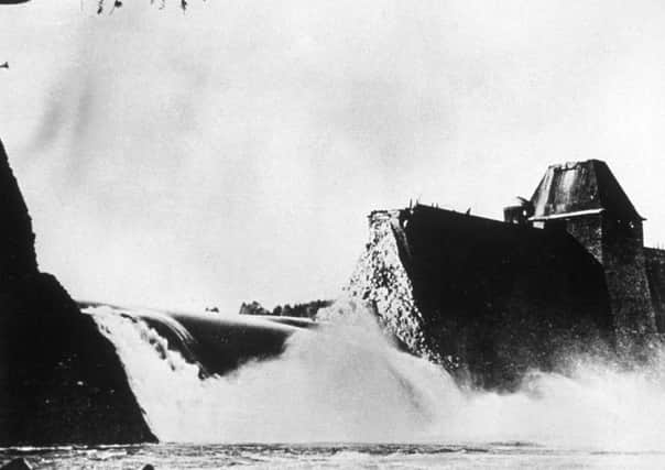 The Mohne Dam in North Rhine-Westphalia after being bombed by the No. 617 Squadron of the RAF, better known as the Dambusters, during Operation Chastise. Picture: Keystone/Getty Images