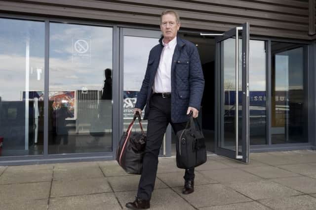 Dave King leaves Ibrox after giving a media briefing. Picture: SNS Group