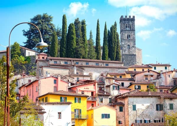 Barga, Tuscany, where you have a choice of chianti or Irn-Bru with your fish supper
