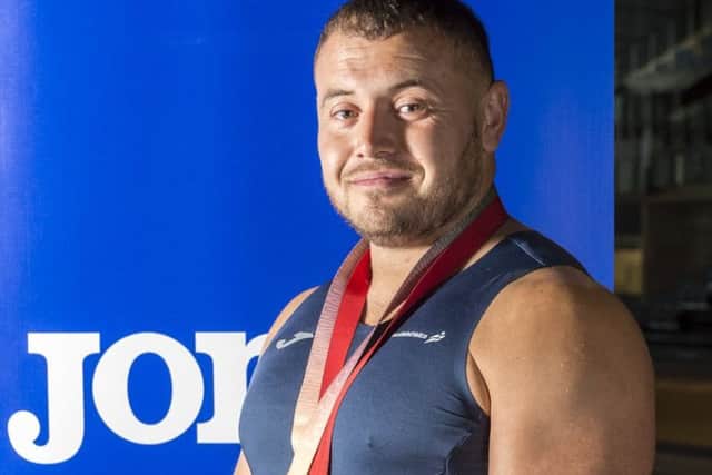 Hammer thrower and double Commonwealth Games medallist Mark Dry shows off the new Scotland kit following the deal with Joma.
Picture: Bobby Gavin/scottishathletics