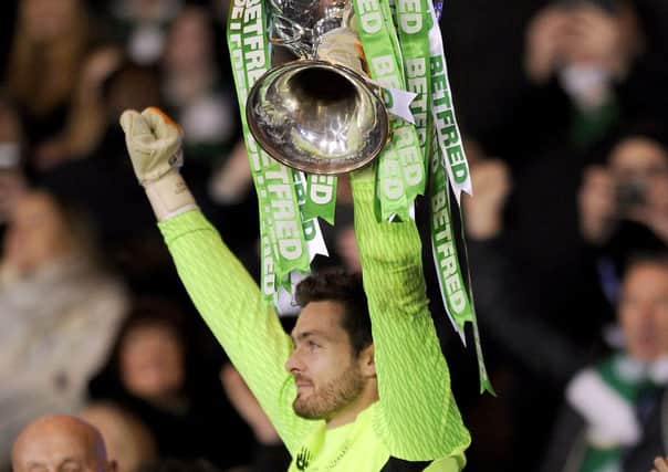Craig Gordon helped Celtic lift the Betfred Cup against Motherwell in November. Picture: Michael Gillen