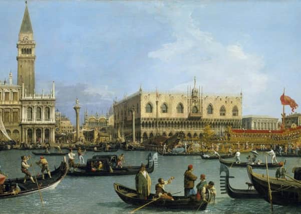 Detail from Venice: The Bacino di S. Marco on Ascension Day, by Canaletto
