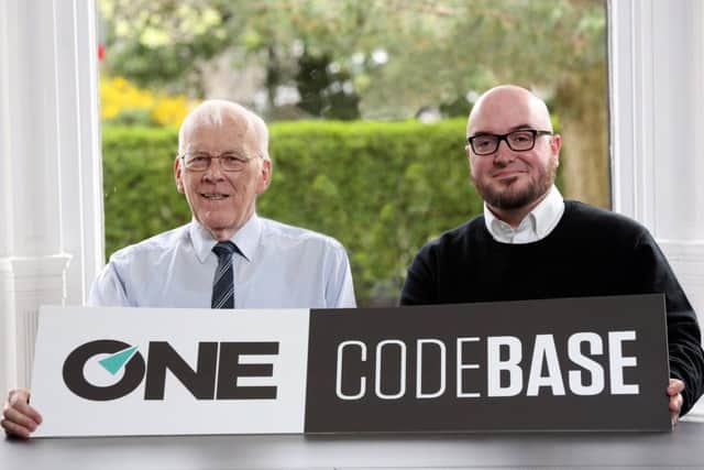 Sir Ian Wood, chairman of ONE D&E, with Stephen Coleman of CodeBase. Picture: Firstpix Photography