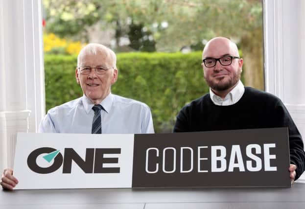 Sir Ian Wood, chairman of ONE D&E, with Stephen Coleman of CodeBase. Picture: Firstpix Photography