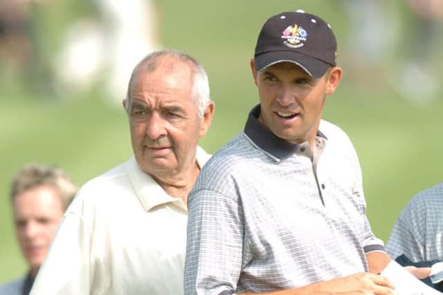 Padraig Harrington, right, with Bob Torrance at the 2004 Ryder Cup. Picture: Ian Rutherford