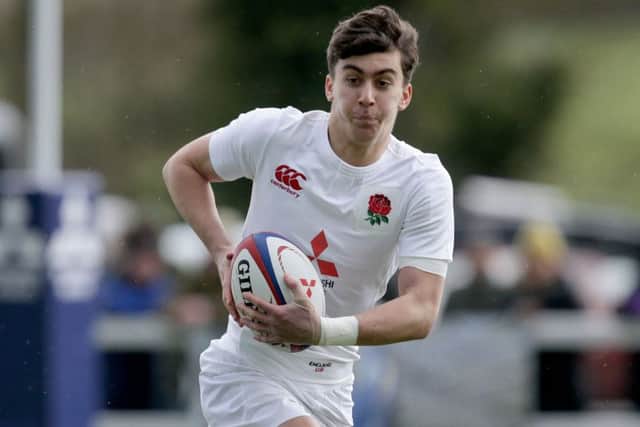 Cameron Redpath, son of former Scotland star Bryan, in action for the England under-18 side last season. Picture: Matthew Impey/REX/Shutterstock
