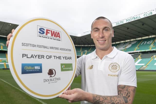 Celtic captain Scott Brown, winner of the coveted Scottish Football Writers Association Player of the Year prize.