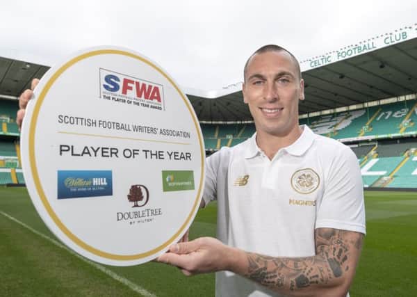 Celtic captain Scott Brown, winner of the coveted Scottish Football Writers Association Player of the Year prize.