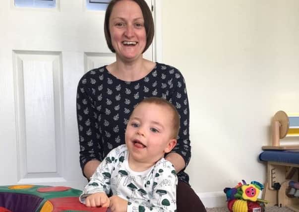 Francesca Vernel and son Daniel at their home in Lenzie.