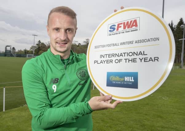 Celtic's Leigh Griffiths was voted the international player of the year by the Scottish Football Writers Association. Picture: Steve Welsh