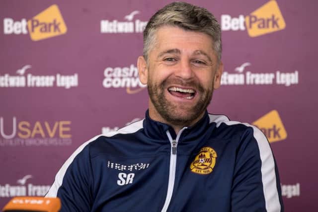 Motherwell manager Stephen Robinson joked that he was going to get in touch with Donald Trump and ask for his suite before the team arrive at Turnberry on Friday. Picture: Bill Murray/SNS
