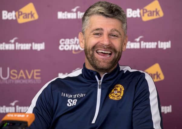 Motherwell manager Stephen Robinson joked that he was going to get in touch with Donald Trump and ask for his suite before the team arrive at Turnberry on Friday. Picture: Bill Murray/SNS