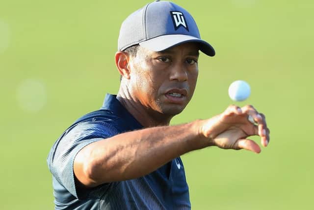 Tiger Woods carded two birdies and one bogey in a second round of 71 yesterday to end the day one under par. Picture: Getty.