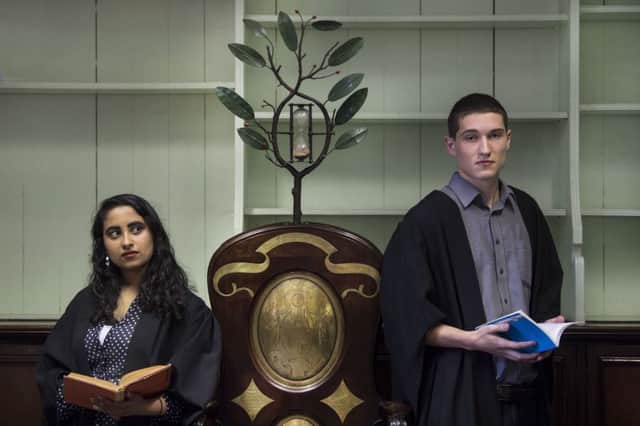 Hirushi Wickramaratne and Charles Figes at the seat ahead of the Cowan Blackstone competition. Picture: John Devlin