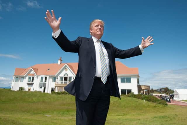 Donald Trump at his golf resort in Turnberry. Picture: John Devlin