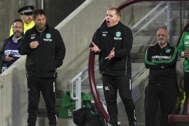 Neil Lennon was furious at his players' performance in Hibs' 2-1 derby defeat at Hearts and Garry Parker, his assistant, had to step in and carry out media duties on Friday. Picture: Paul Devlin/SNS