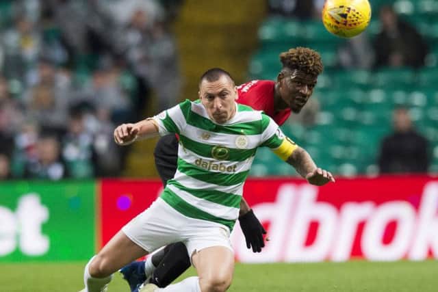 Scott Brown battles for possession during the recent 0-0 draw with Kilmarnock. Picture: SNS