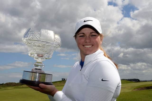 Hannah McCook with her trophy after winning at County Louth.