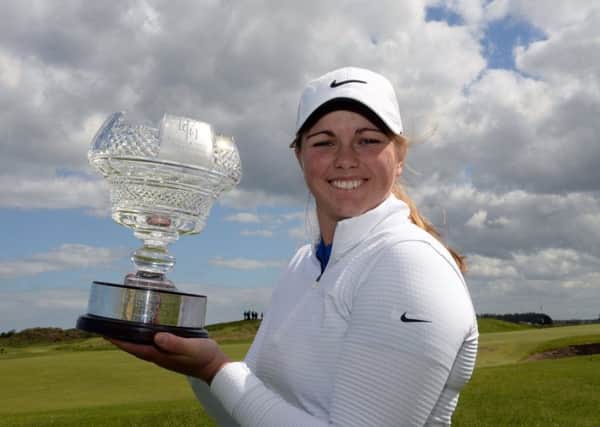 Hannah McCook with her trophy after winning at County Louth.