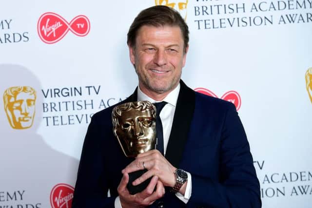Sean Bean with his leading actor award. Picture: Ian West/PA Wire