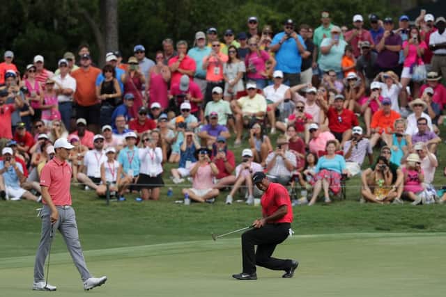 It is no longer hollow talk as Tiger Woods fixes his sights on more titles. Picture: Getty.