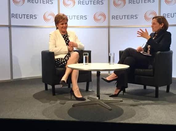 First Minister Nicola Sturgeon speaks at Reuters in London