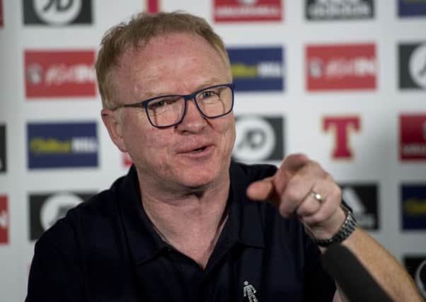 A relaxed Scotland manager Alex McLeish addresses the media. Picture: Ross MacDonald/SNS