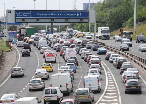 The M8 motorway is undergoing gantry refurbishment. Picture: SWNS