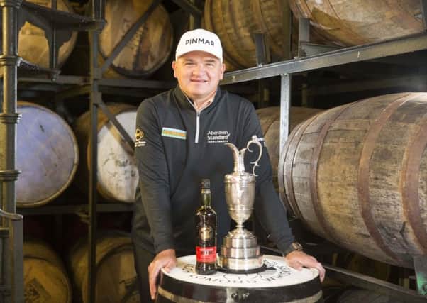 Paul Lawrie says its cool to have his own signature blend, produced by Loch Lomond Whiskies, to mark his 1999 Open triumph. Picture: Jeff Holmes.