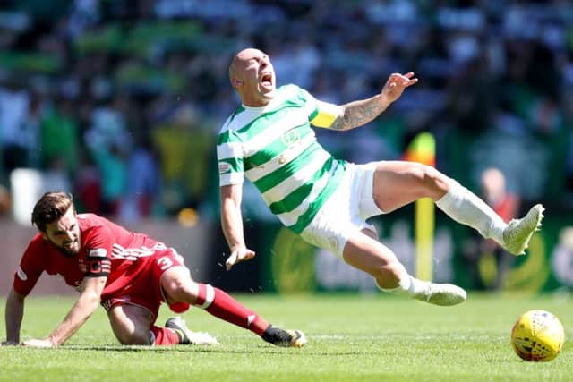 Graeme Shinnie's late tackle on Scott Brown that infuriated the Celtic midfielder during Aberdeen's 1-0 win at Parkhead.