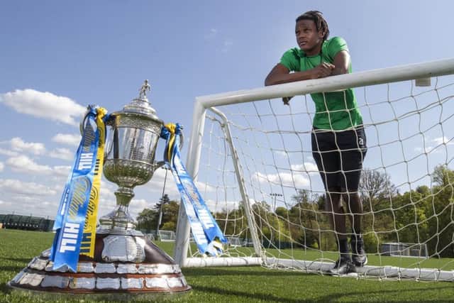 Dedryck Boyata
with the Scottish Cup at Celtic's training complex at Lennoxtown.
