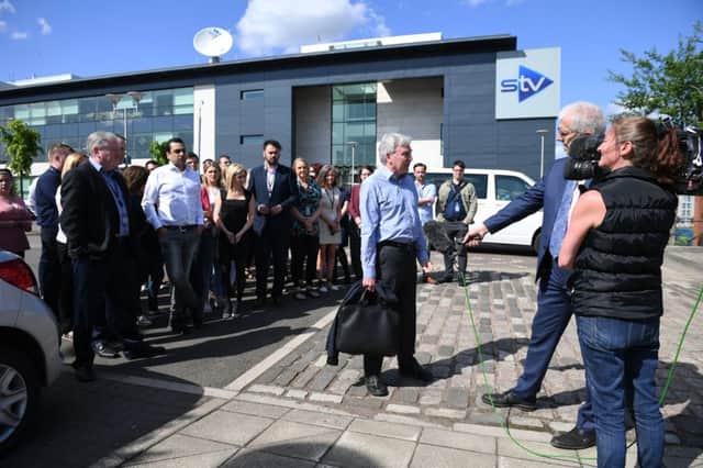 STV staff staged a walkout when the closure of STV2 was announced (Pictyure: Craig Williamson/SNS)