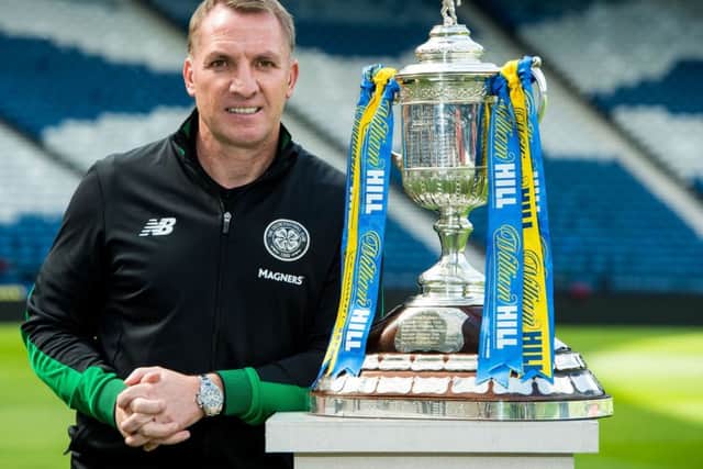 Brendan Rodgers is excited at the prospect of Celtic being able to parade the Scottish Cup if they beat Motherwell on Saturday. Picture: Ross Parker/SNS