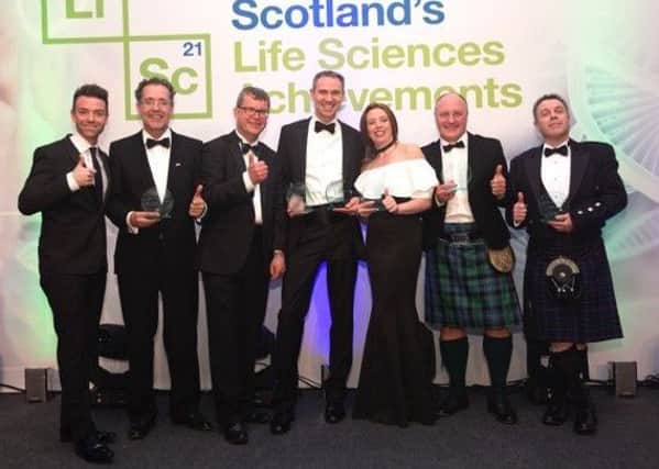 Scottish Life Sciences award-winners celebrate after the rescheduled event at Glasgow Hilton Hotel. Picture: contributed