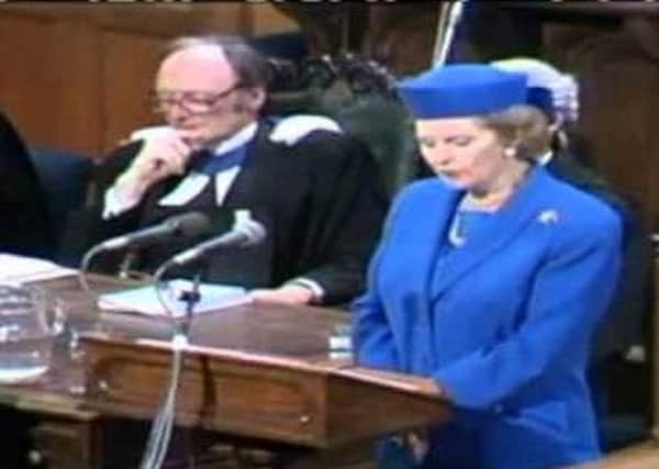 Margaret Thatcher addressing the Church of Scotland General Assembly in 1988. Picture: Youtube