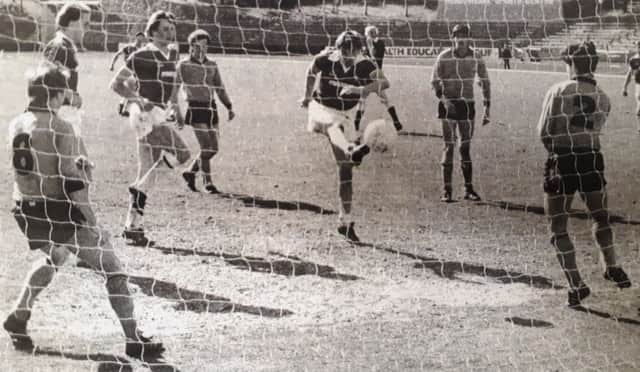 May 1984 - Jim Marshall scores the winner for Raith with an 83rd minute strike in a 2-1 victory at Meadowbank.