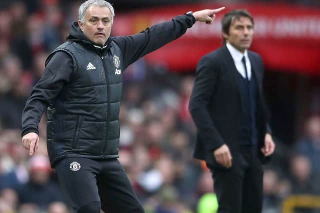 Manchester United manager Jose Mourinho, left, and Chelsea boss Antonio Conte are both under pressure ahead of the FA Cup final. Picture: Nick Potts/PA Wire
